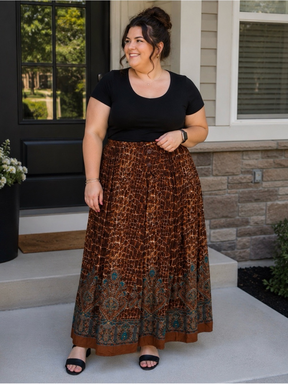 Vintage Resource Size 18 Boho Paisley Midi Skirt NWT Deadstock
